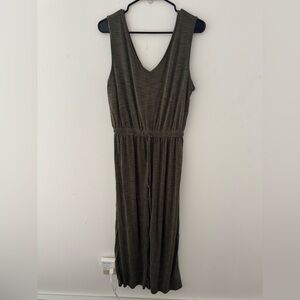 Nicole by Nicole Miller Olive Green V-Neck Jumpsuit